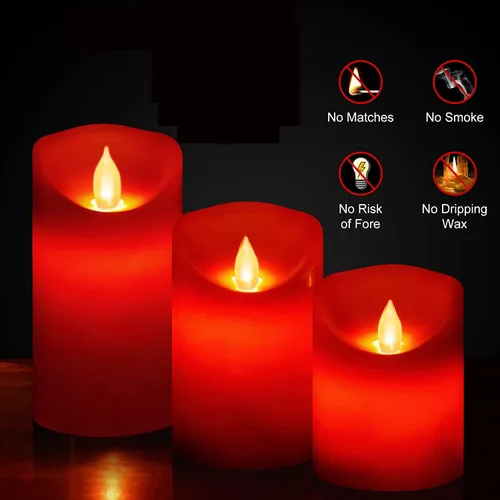 Miniatura 4 de Velas LED sin llama operadas por batería, velas eléctricas realistas con control remoto, parpadean como cera real, 4/5/6 pulgadas, 3