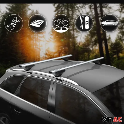 Miniatura 8 de OMAC Barras transversales para portaequipajes para Volvo XC40 2018 a 2023, 165 libras, plateadas, aerodinámicas, 2 piezas