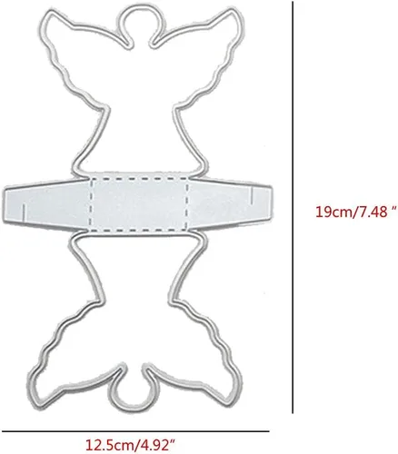 vegan Troqueles para hacer cajas de regalo, troqueles de corte de metal de caja de ángel para tarjetas de álbumes de recortes, 5AC704502
