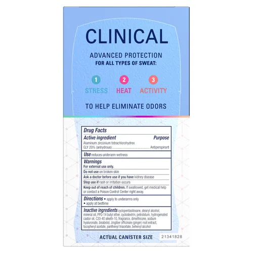 Miniatura 11 de Secret Clinical Strength - Desodorante antitranspirante para mujer, protección contra el estrés 3X, protección contra el sudor y el olor 72 horas
