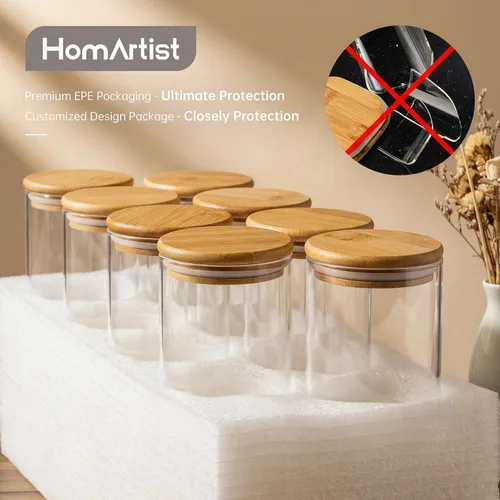 Miniatura 7 de HomArtist Contenedores de almacenamiento de vidrio extra grandes para harina y azúcar con tapa hermética, 105 fl oz x1 y 48 fl oz x1 [Juego de 2]