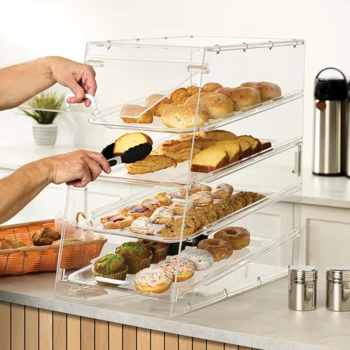 Miniatura 5 de Winco ADC-4 vitrina de pastelería de 4 niveles, acrílico, transparente, mediano