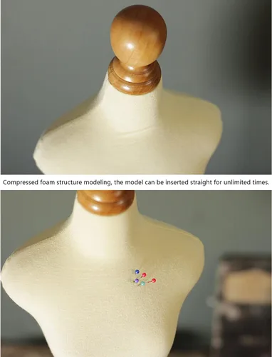Miniatura 5 de Adjustable Mini Female Mannequin Dress Form with Wooden Base - Perfect for Sewing, Display, Tailoring, Fashion Design, and Crafting - Height