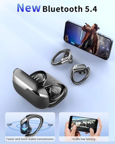 Miniatura 4 de Auriculares inalámbricos, Bluetooth 5.4 2026 deportivos, auriculares Bluetooth con micrófono ENC con cancelación de ruido, auriculares inalámbricos