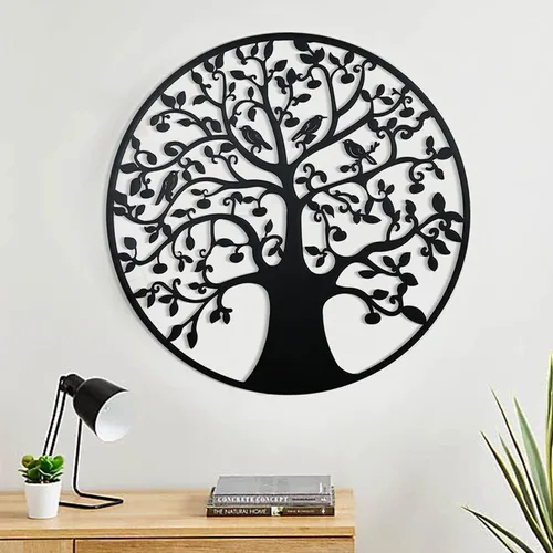 Miniatura 8 de Remenna Arte de pared de metal, árbol de la vida, decoración de pared de 23 pulgadas, árbol genealógico de metal, para colgar en la pared