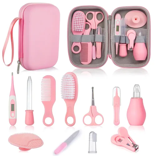 Kit de aseo y salud para bebés, kit de cuidado de guardería Lictin para recién nacidos, juego de cuidado de la salud de seguridad para recién Rosa