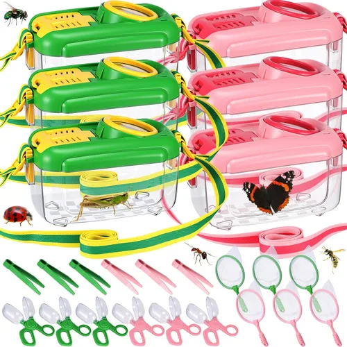 Miniatura 12 de Halloscume 4 juegos de atrapasueños para niños, estudiantes, kit de captura de insectos coleccionista de insectos con casa, red de mariposas