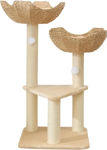 Miniatura 11 de SHENGOCASE Torre de árbol para gatos con cesta de mimbre de ratán, cama grande tejida a mano, percha de ventana para gatos grandes de hasta 20 libras