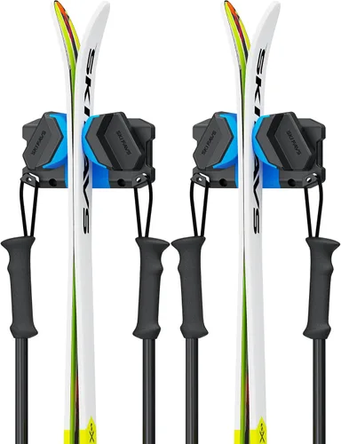 Miniatura 10 de Skifavs Soporte de Pared para Esquí y Snowboard, Montaje de Pared para Esquí y Montaje de Pared para Rack de Esquí para Garaje que Ahorra Espacio