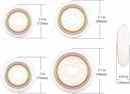 Miniatura 5 de Rollerex Lollipop Boardwalk - Ruedas para patines en línea (paquete de 2 con rodamientos, espaciadores y arandelas)