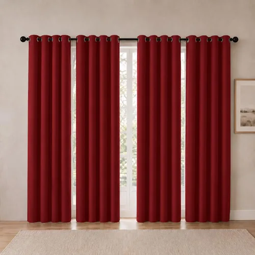 Miniatura 38 de Cortinas de oscurecimiento de habitación de 45 pulgadas de largo para dormitorio y sala de estar, cortinas térmicas aislantes con ojales