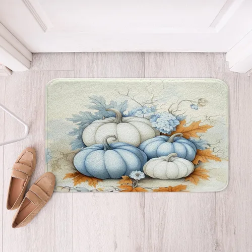 Miniatura 26 de Erosebridal Thanksgiving Turkey Bathroom Rugs - Fall Leaves Pumpkin Bath Mat for Kids Adults, Vintage Autumn Harvest Door Mat 16 x 24 Inch Rustic