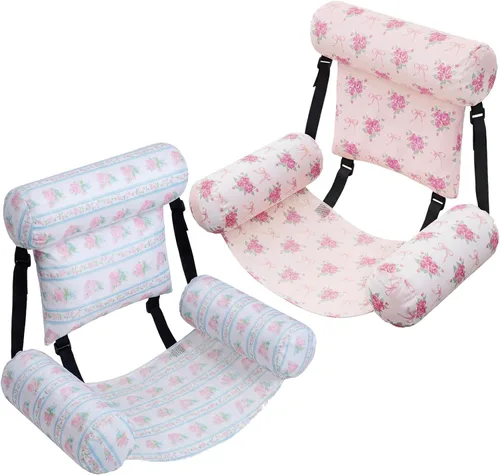 Miniatura 11 de Threehoney Paquete de 2 flotadores grandes para sillas de piscina para adultos, silla inflable de verano, silla flotante de agua, hamaca flotante