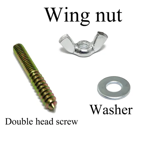 Miniatura 4 de Pernos de suspensión 1/4-20 x 2 Tornillo de doble cabeza con tuercas de ala para muebles de madera