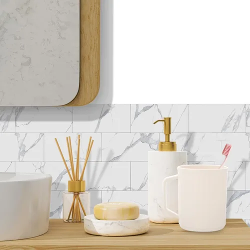 Miniatura 5 de Beavorty Tazas de baño vaso de plástico para cepillos de dientes con asa para viajes en casa, taza blanca