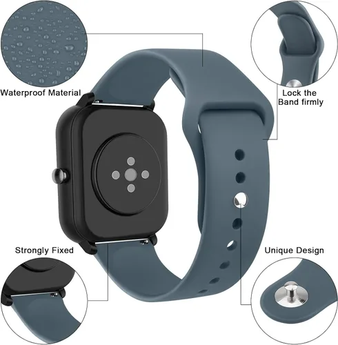 Miniatura 2 de Bandas de silicona para Amazfit Bip 3 Pro/Bip U Pro/GTR de 1.654 in, 0.787 in, paquete de 3 pulseras de repuesto suaves de liberación rápida
