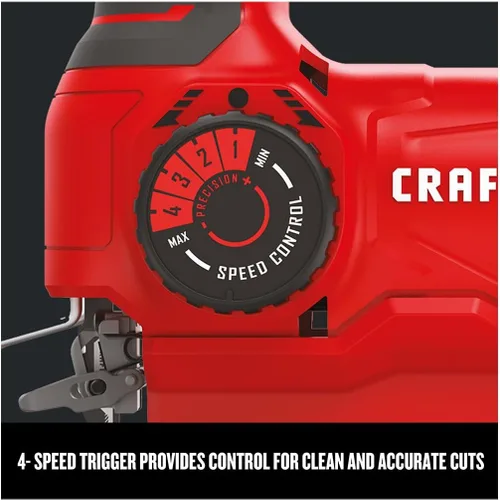 Miniatura 3 de CRAFTSMAN Sierra de calar, 4 ajustes orbitales, hasta 3,000 SPM, 5 amperios, con cable (CMES610)