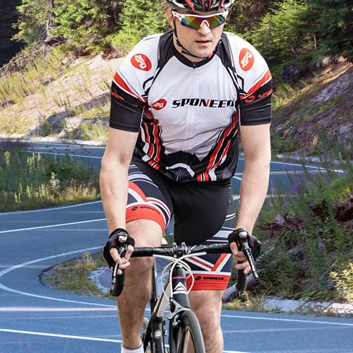 Miniatura 3 de sponeed - Jerséis de ciclismo para hombre, tops, camisas de ciclismo, manga corta, atuendo de ciclismo, chaqueta de ciclismo de cierre completo