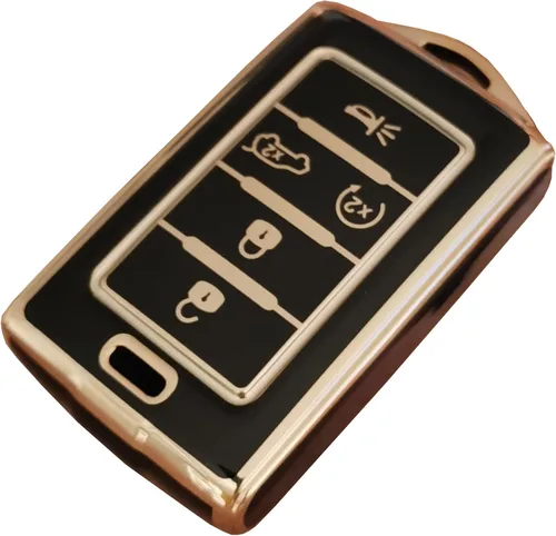 Miniatura 7 de TPU para Funda de Llavero de Jeep Compatible con Jeep Grand Cherokee L 2022 Grand Wagoneer 2022 Wagoneer 2022 Grand Cherokee L 2021 (5-B Negro)