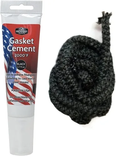 Miniatura 9 de Midwest Hearth, repuesto de junta de grafito impregnado de fibra de vidrio para estufas de leña.
