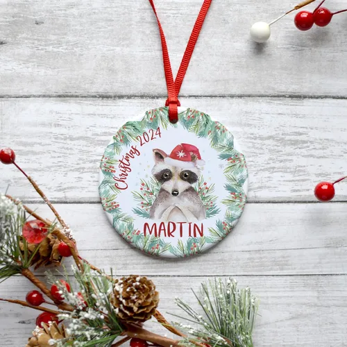 Miniatura 4 de Adorno de Navidad personalizado para niños con nombre y fecha, 6 diseños, metal personalizado de 3 pulgadas, aluminio, adorno de Navidad redondo
