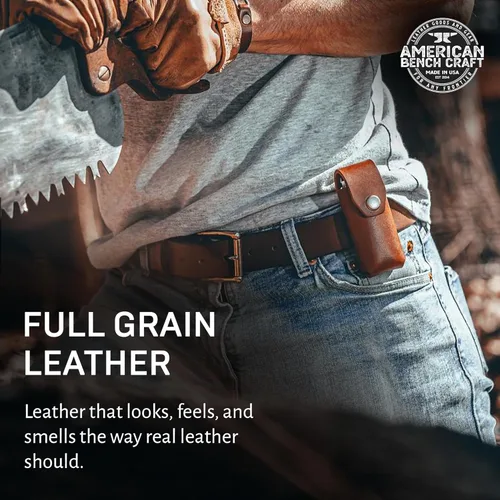 Miniatura 6 de Funda de multiherramienta de cuero para Gerber Suspension y Gerber Suspension NXT (marrón) - Portaherramientas de cinturón de cuero de grano