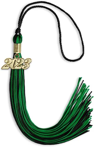 Miniatura 150 de Endea Graduation - Borla de doble color mixto con fecha dorada (negro/dorado antiguo, 2021)