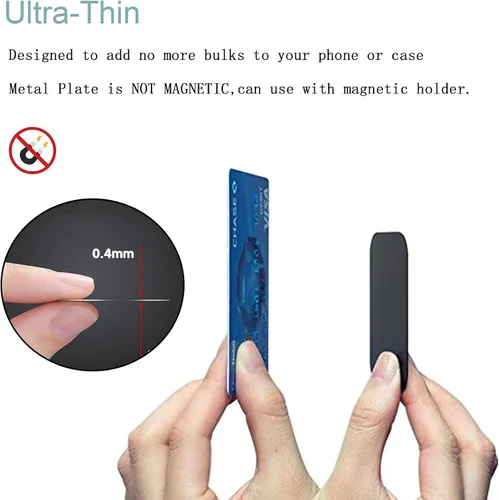 Miniatura 4 de Placas de metal delgadas adhesivas (compatibles con soportes magnéticos), 4 placas de metal para funda de teléfono para automóvil
