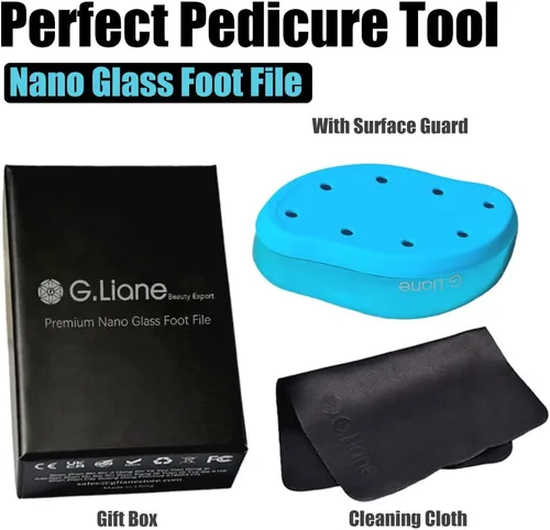 Miniatura 7 de Lima de pie de nanocristal removedor de callos – cristal de cristal pedicura cuidado de los pies, limpiador de pies sin dolor, uso seco y húmedo Azul