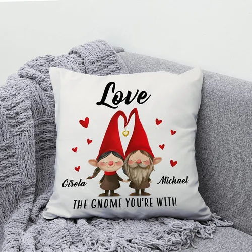Miniatura 5 de Hyturtle Almohada personalizada de gnomo para pareja (inserto incluido), regalo para esposa, marido, aniversario, boda, cumpleaños, despedida