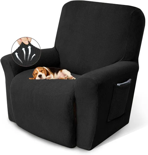 Miniatura 8 de KEKUOU Fundas para sillas reclinables, fundas elásticas para sofá reclinable de niño perezoso, 1 pieza, protector de muebles con parte inferior Azul