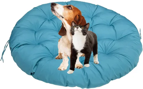 Miniatura 12 de Cojín redondo grueso para silla Papasan de 15.7 x 15.7 in, cojín de suelo extraíble para exteriores, cojín para silla Papasan al aire libre, cojín