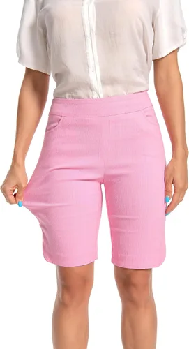 Miniatura 6 de Pantalones cortos de vestir con dobladillo de tulipán súper elásticos para mujer, con bolsillos, tallas regulares, pequeñas y grandes