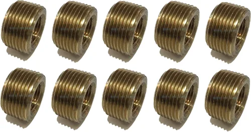 Miniatura 4 de Buje de cara reductora de latón 3/4 "macho NPT X 3/8" hembra NPT combustible/aire/agua/aceite/gas WOG (cantidad 01)