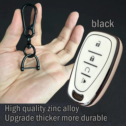 Miniatura 3 de Carcasa protectora de llave inteligente para llavero Chevy con llavero compatible con Chevrolet Equinox Malibu Cruze Traverse Camaro Trax Blazer