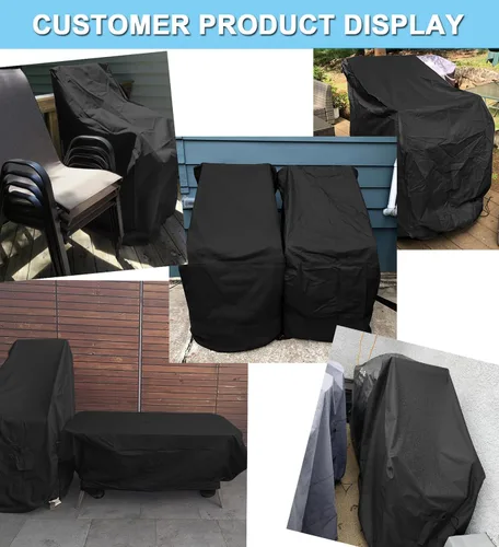 Miniatura 6 de WOMACO Funda apilable para silla de patio, impermeable, para exteriores, con respaldo alto, resistente al agua, para muebles de exterior, protector