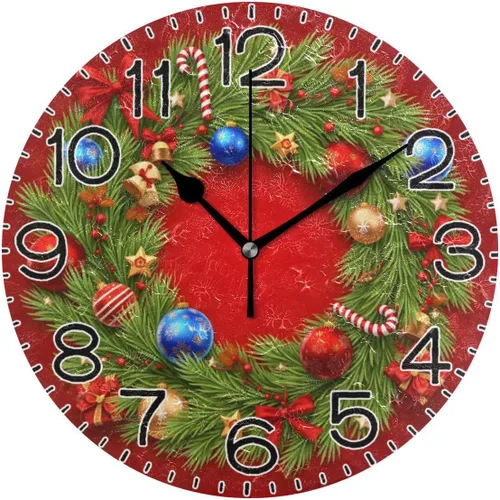 Miniatura 22 de ALAZA Reloj de pared cardenal de pájaro rojo de invierno, funciona con pilas, sin tictac, de cuarzo, analógico, rústico, rústico, reloj redondo