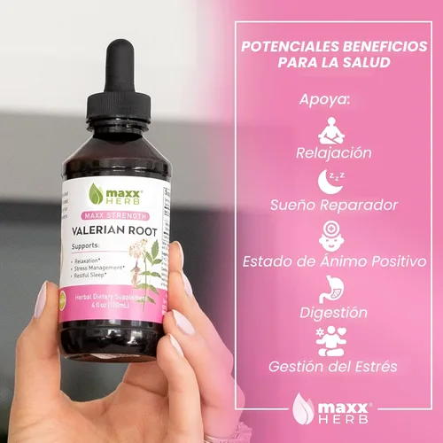 Miniatura 3 de Maxx Herb Extracto de Raíz de Valeriana - Máxima Potencia, Extracto Líquido de Raíz de Valeriana se Absorbe Mejor que las Cápsulas, para Relajación