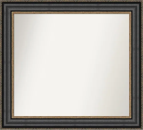 Miniatura 678 de Amanti Art Espejo personalizado, espejo de baño negro puente, espejo de pared o espejo de tocador de baño sobre el fregadero (26 x 26 pulgadas)
