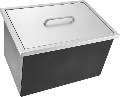 Miniatura 10 de Happybuy Hielera de acero inoxidable de 18 pulgadas de largo x 12 pulgadas de ancho x 14.5 pulgadas de alto, con tapa deslizante, cubo de hielo