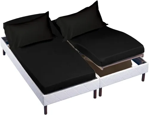 Miniatura 63 de Cottingon Juego de sábanas de 4 piezas de tamaño King con cabezal flexible, sábanas divididas de 34 pulgadas para camas ajustables con números