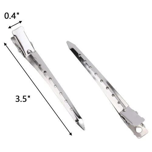 Miniatura 2 de Hedume Paquete de 200 pinzas para el pelo con agujeros, 3.5 pulgadas de metal inoxidable para rizos de cocodrilo para salón y mujeres y niñas