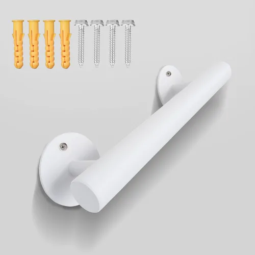 Miniatura 12 de Barandilla de escalera blanca de 4 pies para interiores, barandillas de escalera de tubería de 48 pulgadas para montar en la pared, barandillas