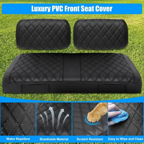 Miniatura 4 de Cubiertas de asiento para carritos de golf LEAPGOMAX delanteras para carritos de golf Yamaha G2 G8 G9 G11 G14 G16 G19 G20 G22 hechas de cuero marino