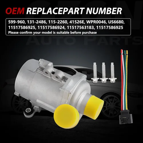 Miniatura 3 de Bomba de agua de motor eléctrico compatible con BMW 328i/328i xDrive 528i/528i xDrive 128i X3 X5 X1 Z4 2007-2016 N51/N52/N52N 3.0L aspirado