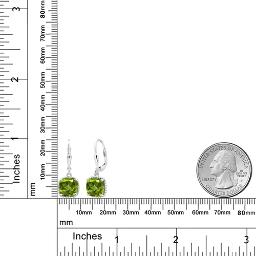 Miniatura 3 de Gem Stone King Aretes colgantes de plata de ley 925 de 0.315 pulgadas para mujer