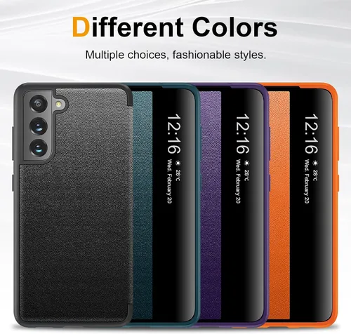 Miniatura 7 de Funda Flip para Samsung Galaxy S21 FE, Vista S, Folio Transparente Translúcido con Vista Clara 360 Grados, Funda Protectora de Cuerpo Completo