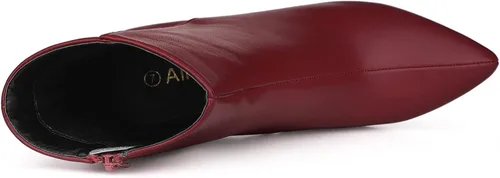 Miniatura 5 de Allegra K Botines de tacón grueso con punta puntiaguda para mujer