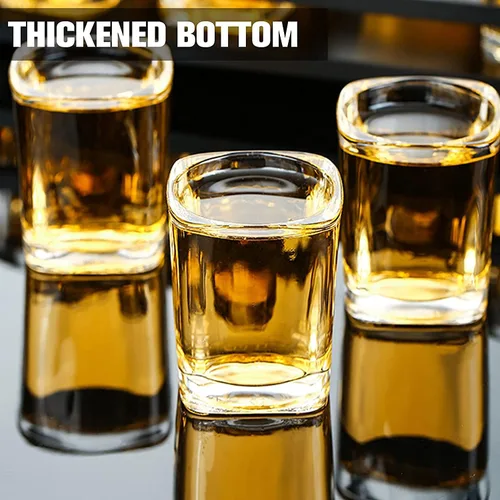 Miniatura 4 de Paquete de 30 Vasos de Chupito de Base Pesada al Por Mayor, Juego de Vasos de Chupito Cuadrados de 2.2 oz, Vaso de Chupito de Espresso Transparente