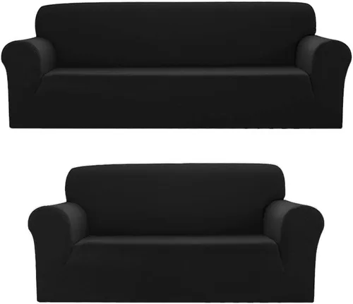 Miniatura 4 de Sapphire Home Juego de fundas de sofá y sofá biplaza de 2 piezas, ajuste elástico, sin arrugas, protector de muebles, fundas de sofá para sala
